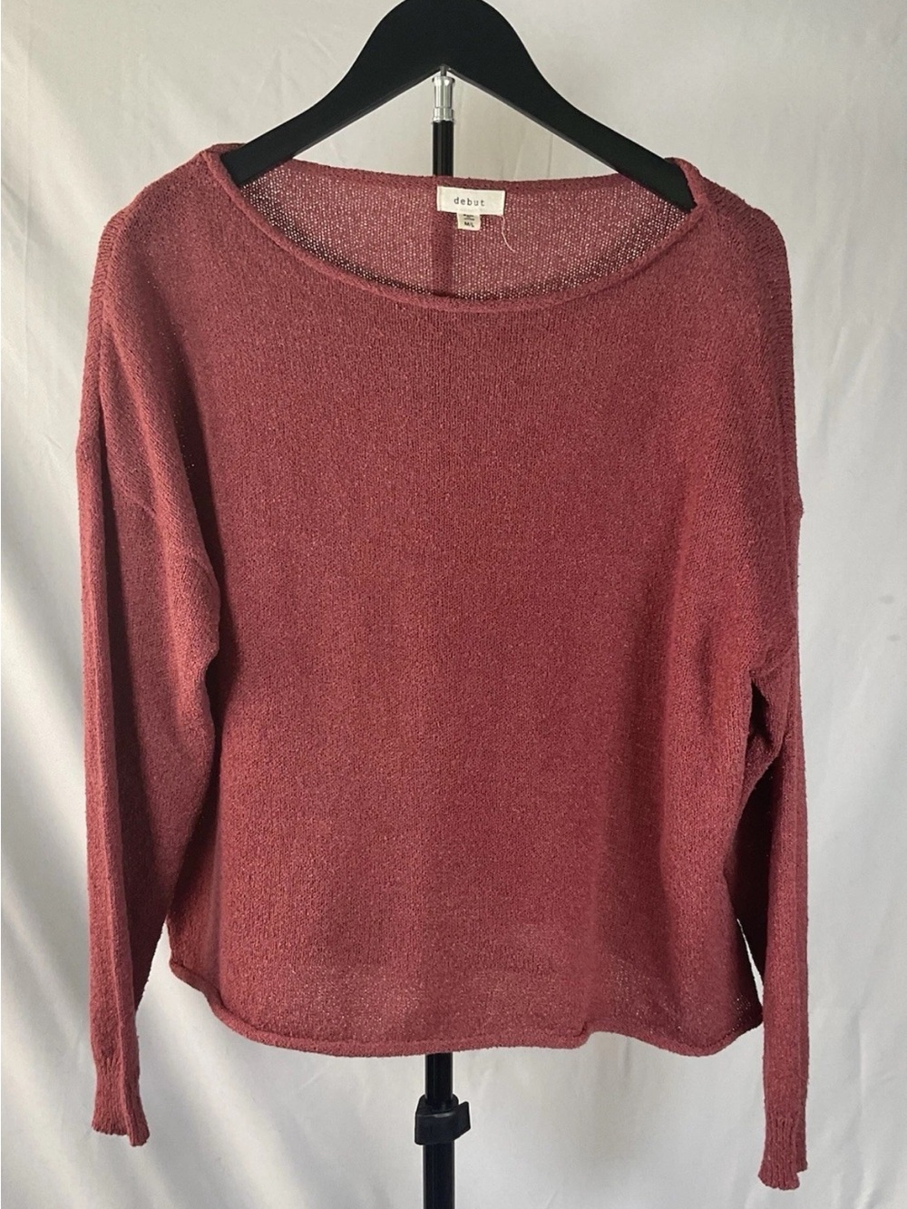 debut Relaxed Boatneck Sweater in Dusty Rose